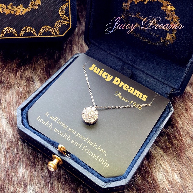 特JUICY DREAMS轻奢设计师 时来运转 可转动 满天星水晶925银项链