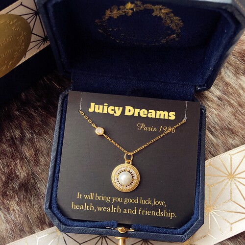 限定JUICY DREAMS轻奢设计师复古水晶珍珠气质许愿幸运项链