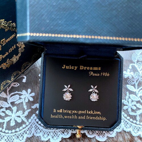 JUICY复古纯银女友铃兰耳钉耳环