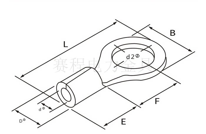 ot95-14冷压接线端子紫铜鼻子圆形裸端头线耳镀银电线接头压线