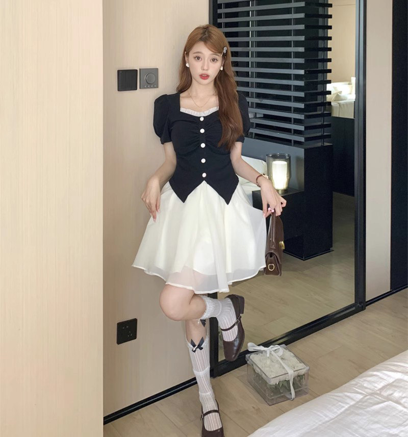 플러스 사이즈 여성 핫 걸 화이트 스커트 슬리밍 바디 커버 슈트 여름 지방 MMA 스커트 여성 투피스 세트