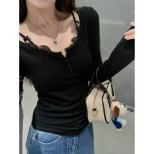 大尺码 胖MM遮肉显瘦蕾0129w 内搭正肩打底衫 覆古休闲长袖 T恤女春季