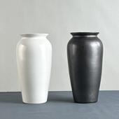 简约黑白现代陶瓷花瓶摆件客厅插花家居轻奢高级感艺术花器装 饰品