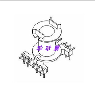 RM14 变压器磁芯立式骨架 L脚 6+6针加配套钢夹