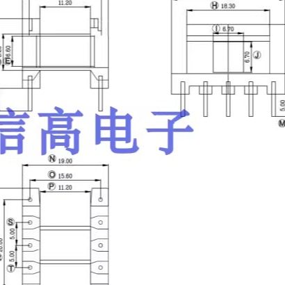 EE25高频变压器磁芯卧式骨架