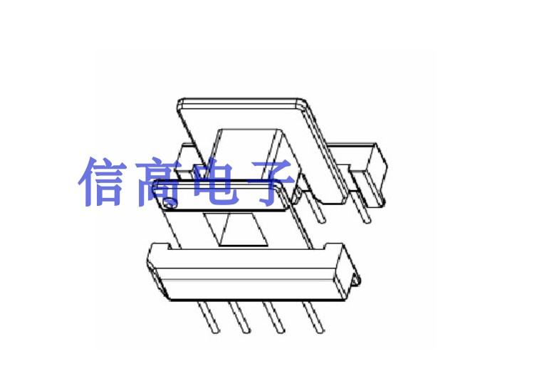EE19高频变压器磁芯骨架卧式4+4针