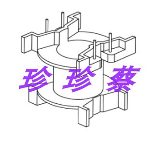PQ3225立式2+2骨架+磁芯