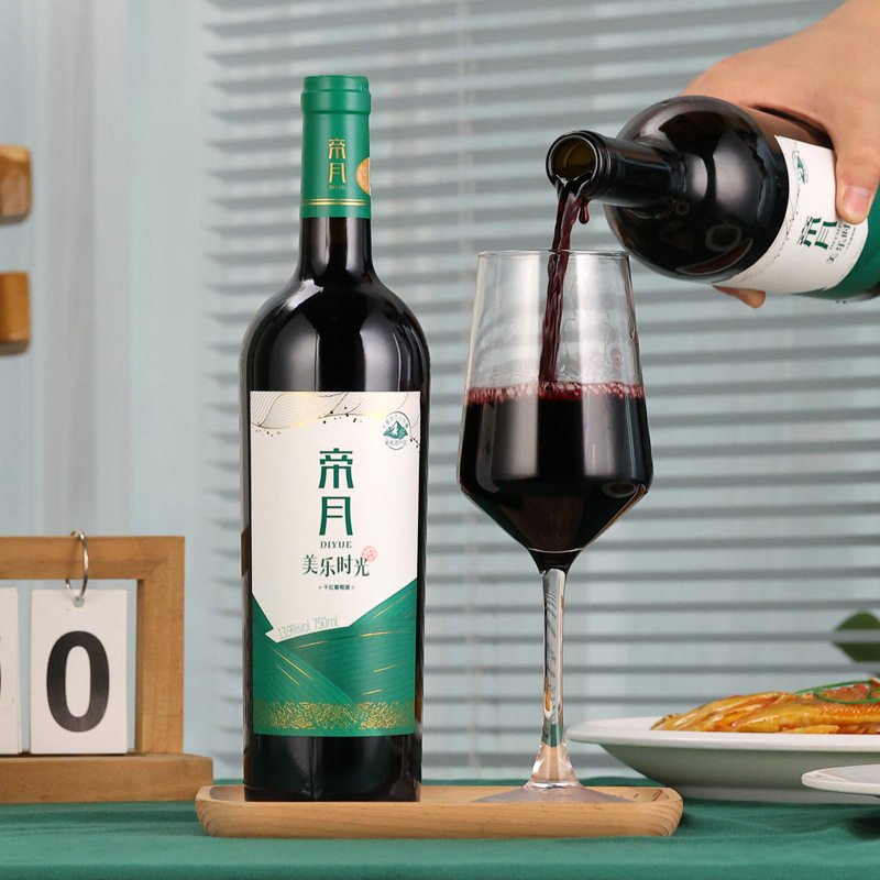 帝月美乐时光橡木桶陈酿贺兰山纯葡萄酿造干红葡萄酒13.9度整箱装