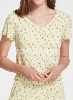 陆8圆单！捡漏~2022春夏甜美可爱少女风碎花针织短袖女睡衣家居服