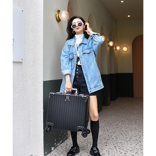 20寸方形免托运酒红色行李箱复古密码箱18寸登机箱飞机箱航空箱