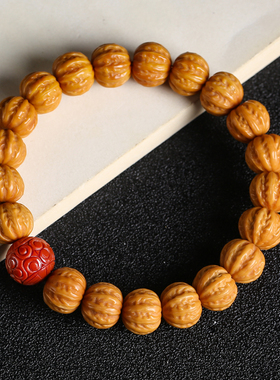 猴头京八棱手串正圆矮桩粗筋小核桃雕刻单圈文玩男女士佛珠手串