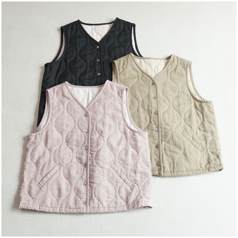 单排扣日系文艺常规V领马夹