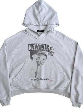 UNKNOWNWORLD 24FW 水洗做旧破坏SIX PISTOLS朋克印花连帽卫衣