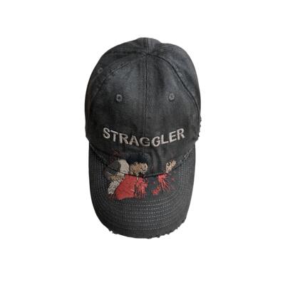 UNKNOWNWORLD 秋冬新款水洗做旧泥染破坏Akira流浪的人刺绣棒球帽