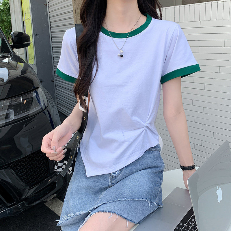 纯棉T恤女士短袖短款正肩上衣服爆款2026新款夏超火减龄修身显瘦