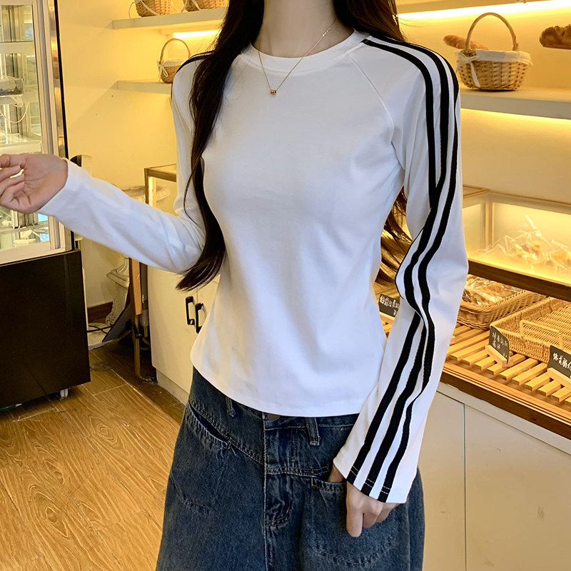 甜酷辣妹chic长袖T恤女2026新款早秋冬季修身插肩内搭打底衫上衣