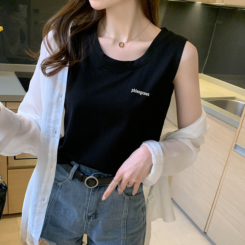 无袖百搭2026新款春夏季吊带背心女内搭外穿打底休闲白色t恤女潮