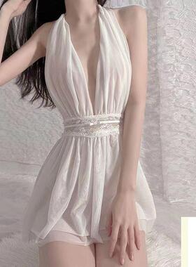 性感女睡衣私房蕾丝边新款高级美背吊带睡裙纯欲系夏日薄款睡衣