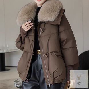 冬季羽绒棉服女短款洋气韩版宽松棉衣女超大毛领加厚棉袄