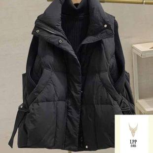 坎肩加厚外套潮 外穿洋气秋冬2025无袖 清仓羽绒棉服马甲女反季 大码