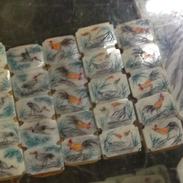 相思杯耳整粒仿牙手工刻画 1.2厘米间隙 太子笼绣眼笼金青笼镶头