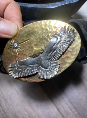 闲置转让纯铜扣北美野牛皮带扣头质量杠杠的全铜材质工艺精美