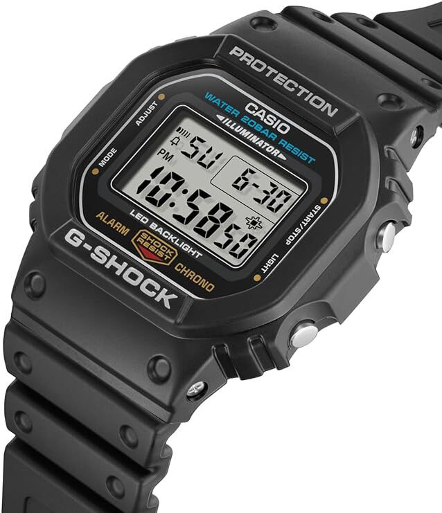卡西欧方块G-SHOCK运动石英男表DW-5600UE-1JF/5600UHR-1JF