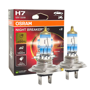 欧司朗新版激光夜行者五代六代汽车前大灯雾灯H1H4H7H8H11HB3灯泡