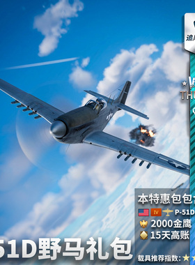Warthunder 战争雷霆 Mustang P51 D20NA 野马 礼包 美系
