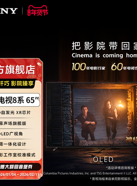 索尼电视8系65英寸 OLED百万级控光 AI画质算法 屏幕发声K-65XR80