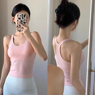 祖国版L家ebb瑜伽背心高弹针织短款显瘦瑜伽运动上衣健身无袖背心