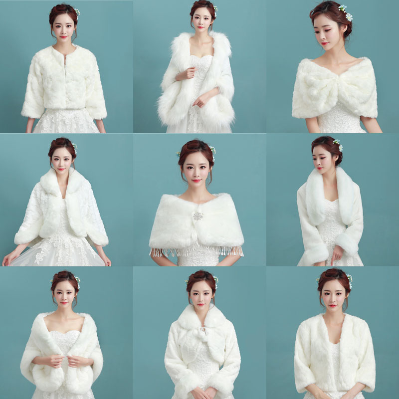 新款婚纱礼服新娘风冬季毛披肩