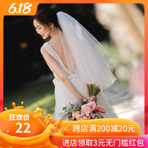 Bridal Wedding super poncho dress female Korean main wedding dress accessories headdress super xiansen net red photo ins nude