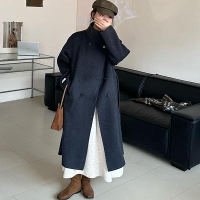 高端双面羊绒大衣中长款羊毛呢