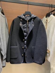 蒙口 2025冬季 深圳南油轻奢老钱风羽绒马甲配羊绒大衣 现货