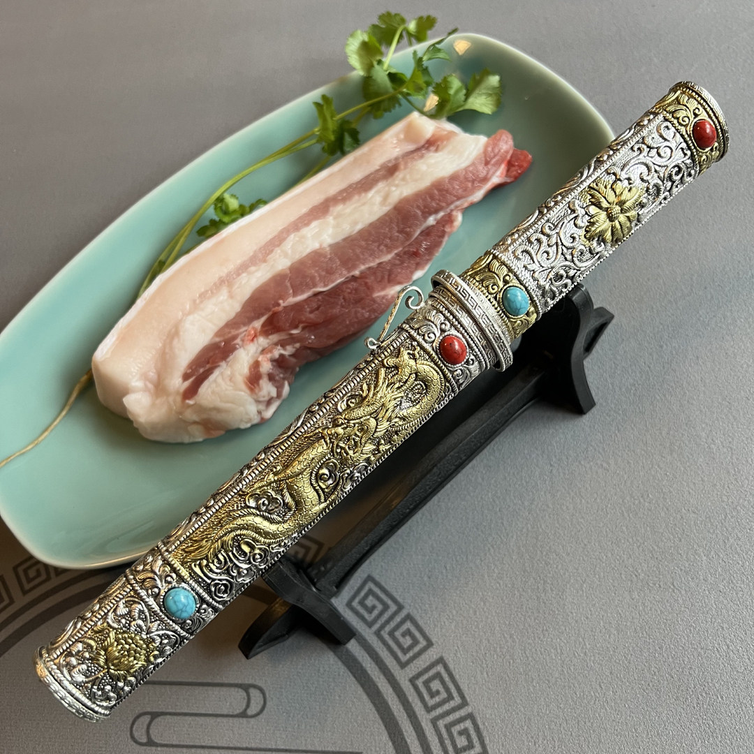 藏区刀剑纯手工一体藏族饰品龙凤刀剑