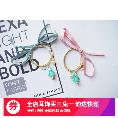 东大门复古珍珠吊坠发绳全国包邮