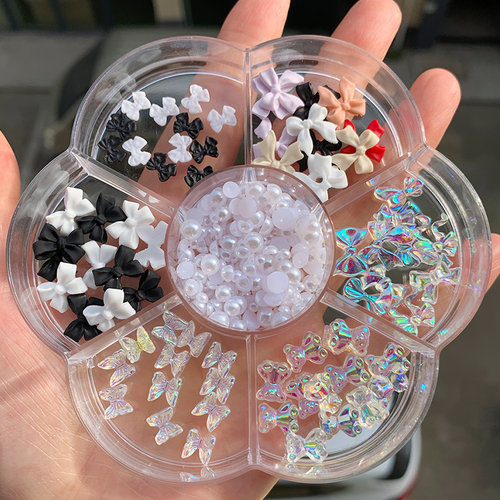 美甲树脂水晶蝴蝶结网红