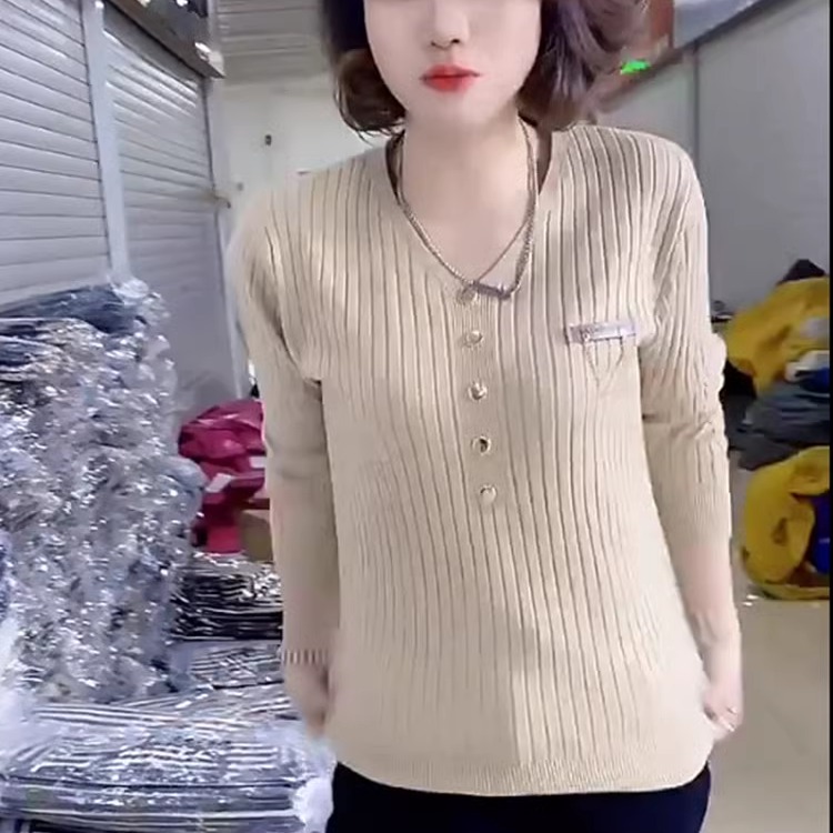 纽扣针织衫欧洲站洋气