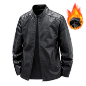 秋冬大码 加绒皮衣男春秋立领宽松皮商务休闲皮夹克潮青年机车外套