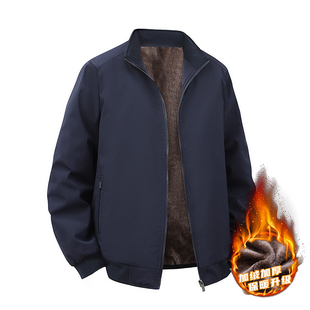 8XL中老年男款加厚棉衣商务男外套爸爸保暖上衣服冬休闲加绒夹克