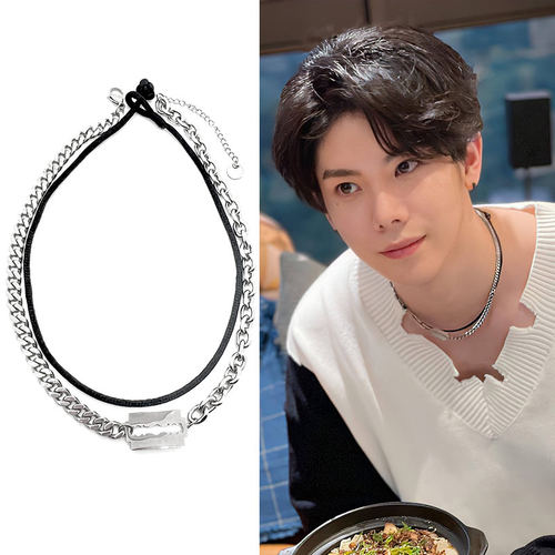 杨宇腾YU同款刀片钛钢项链黑绳平安结圈组合套装时尚潮酷饰品周边