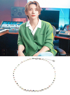 洪知秀Joshua同款淡水珍珠彩珠项链圈锁骨不掉色高档潮