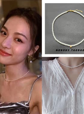 钟楚曦小红书小众设计仿珍珠项链