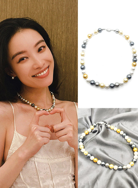 倪妮同款轻奢贝珠珍珠项链女