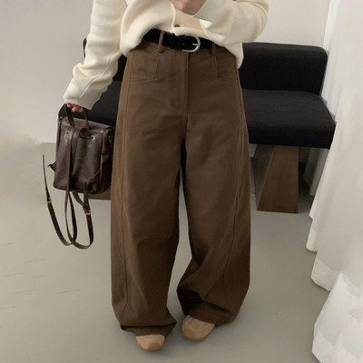 阔腿裤女2025新款高腰弯刀休闲裤