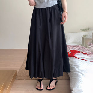 想象家SAILORMOON早春松紧腰花苞裙2025新款松弛极简长款半身裙女