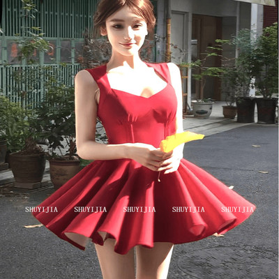 SYJ/舒衣家红色洋装女漂