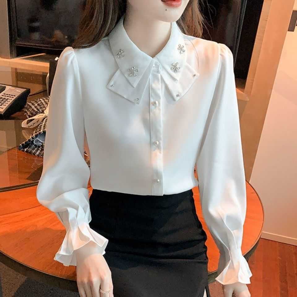 时尚2025年瘦减龄感雪纺高级潮设计春季女显感小众新款衬衫上衣衬