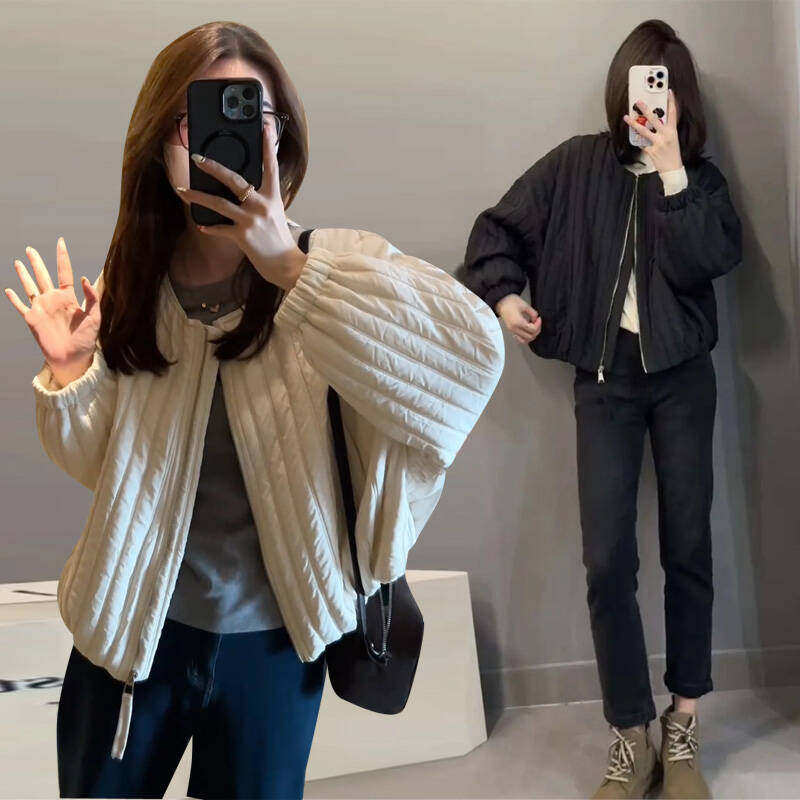 爆款高级感加厚女装外套2026春季新款休闲宽松棒球服轻薄棉服上衣